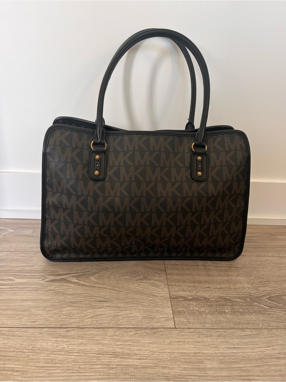 Michael Kors Brown MK Monogram Duffel Bag